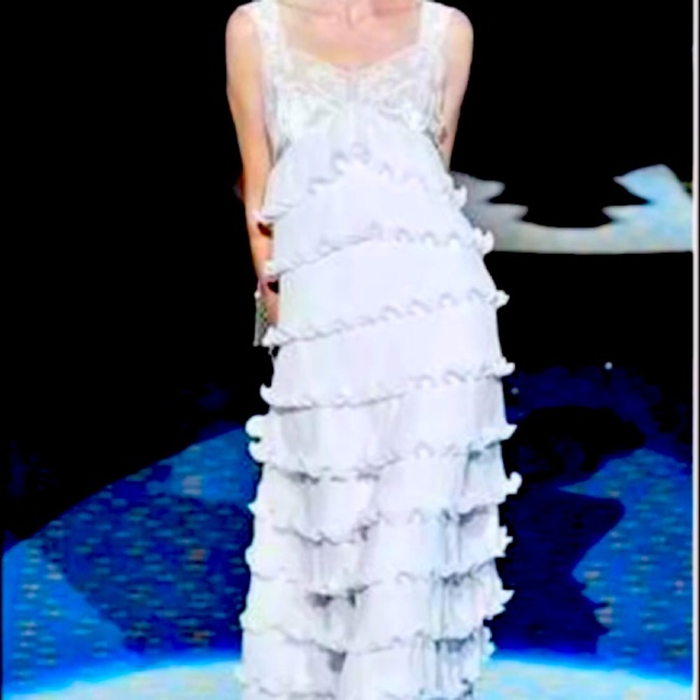 Betsey Johnson Wedding Dress w/train lace silk 4